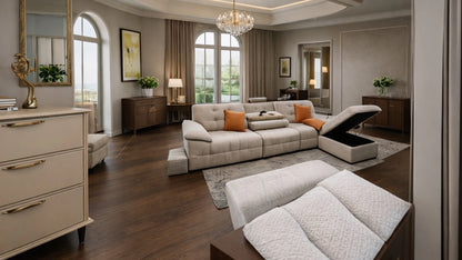 Premium Modular Sofa with Storage & Extra Seating – Luxury Comfort Collection (3.2m)