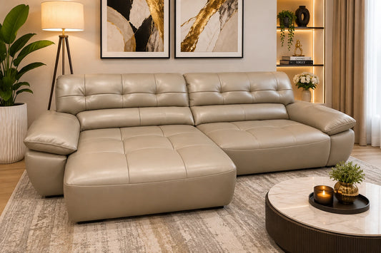 Contemporary Recliner Tufted Leather SofaBed